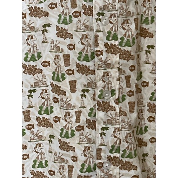 JACHS New York Mens Tiki Print Shirt XL Short Sleeve Button Up Tropical Resort - Picture 5 of 12